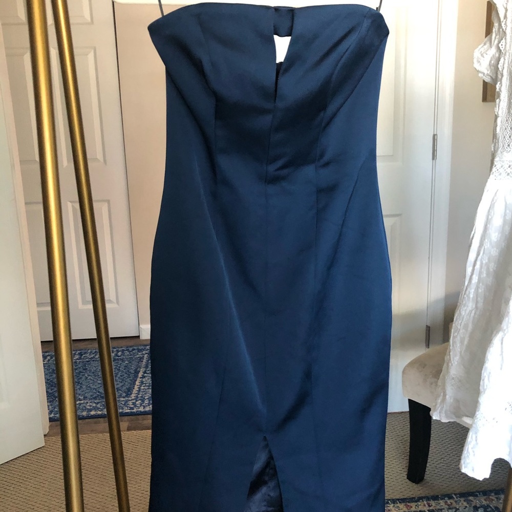 Keepsake the label navy strapless keyhole dress